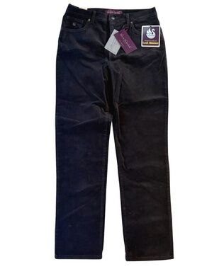 Gloria Vanderbilt Amanda Corduroy Pants Womens 10 Midnight Slate NWT 31x30